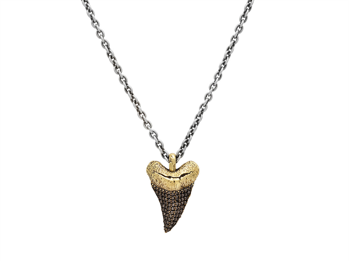 John Varvatos, Tooth Necklace with Black Diamonds