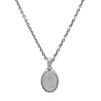 John Varvatos, Silver Oval Medallion Necklace