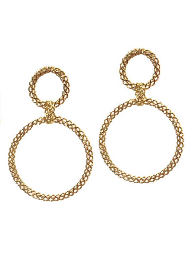 Yaf Sparkle, Statement Triple Circle Earrings