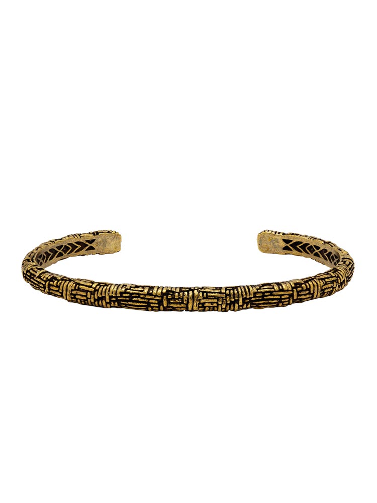 John Varvatos, Brass Cuff Bracelet, Woven Texture