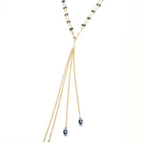 Yaf Sparkle, Onyx Y Drop Necklace