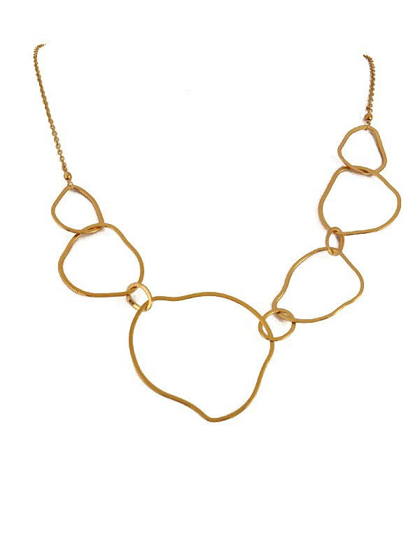 Yaf Sparkle, Irregular Circles Short Necklace