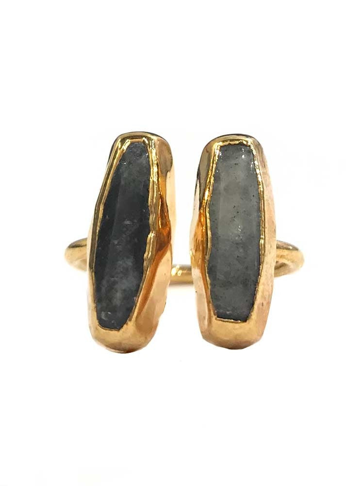 Yaf Sparkle, Double Agate Ring