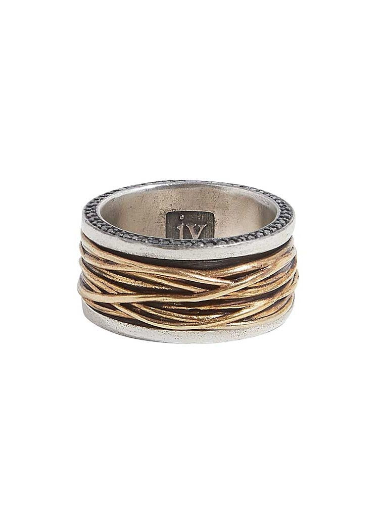 John Varvatos, Multi Strand Ring with Black Diamonds