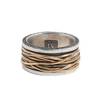 John Varvatos, Multi Strand Ring with Black Diamonds