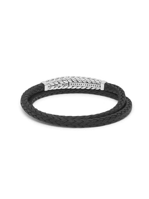 Buddha to Buddha, Barbara Double Leather Black Bracelet