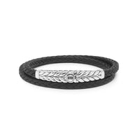 Buddha to Buddha, Barbara Double Leather Black Bracelet