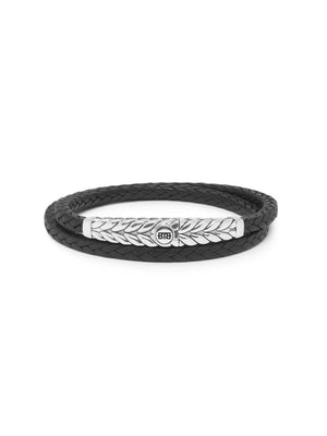 Buddha to Buddha, Barbara Double Leather Black Bracelet