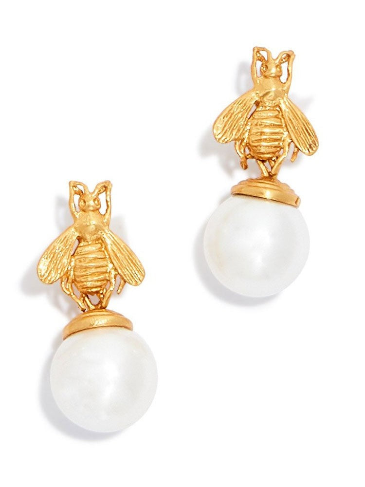 Julie Vos, Bee Pearl Drop Earrings
