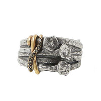 John Varvatos, Nail Cluster Ring with Black Diamonds