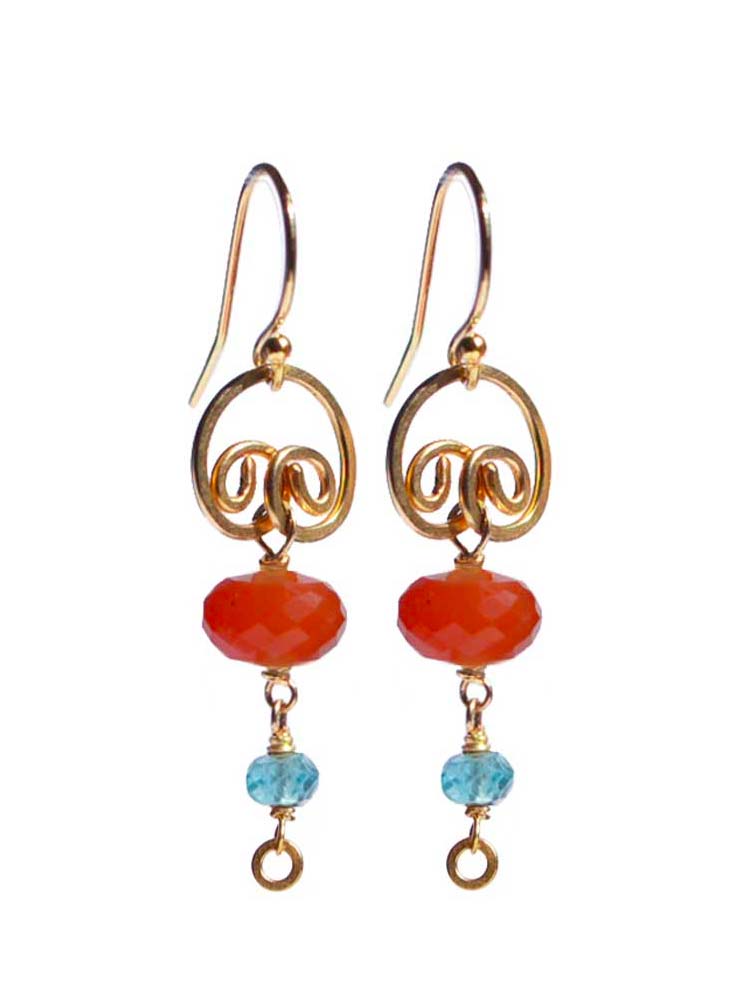 Delanacre, Corail Short Earrings
