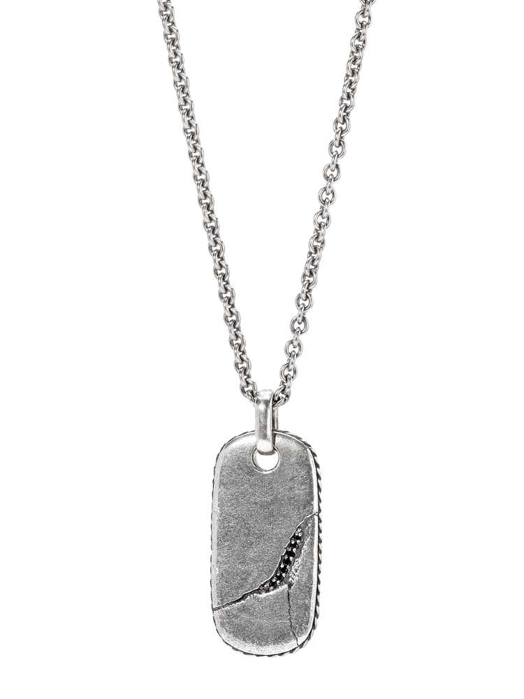 John Varvatos, Diamond Dog Tag Necklace