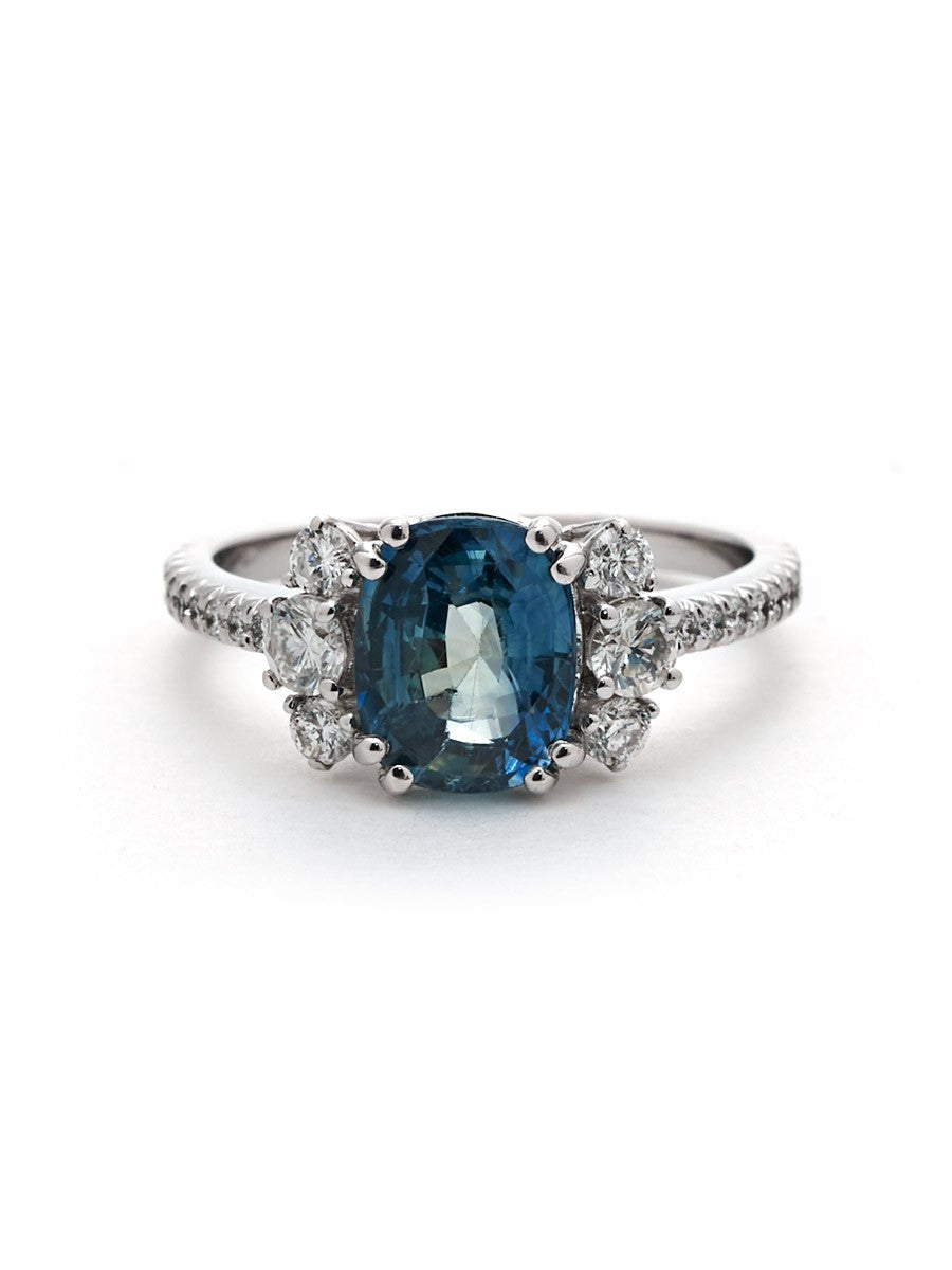 Sarah Michiko, Cushion-Cut Sapphire Ring