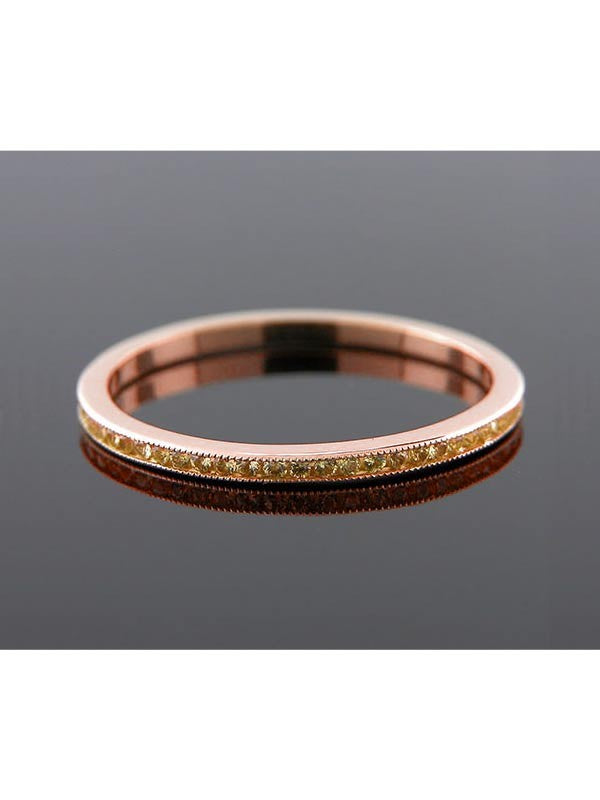 Yaf Sparkle, Yellow Sapphire Rose Gold Band