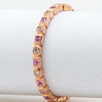 Yaf Sparkle, French Cut Pink Sapphire Mini Band