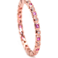 Yaf Sparkle, French Cut Pink Sapphire Mini Band