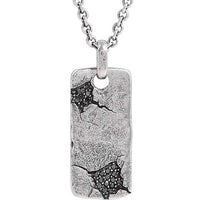John Varvatos, Dog Tag Necklace with Diamonds
