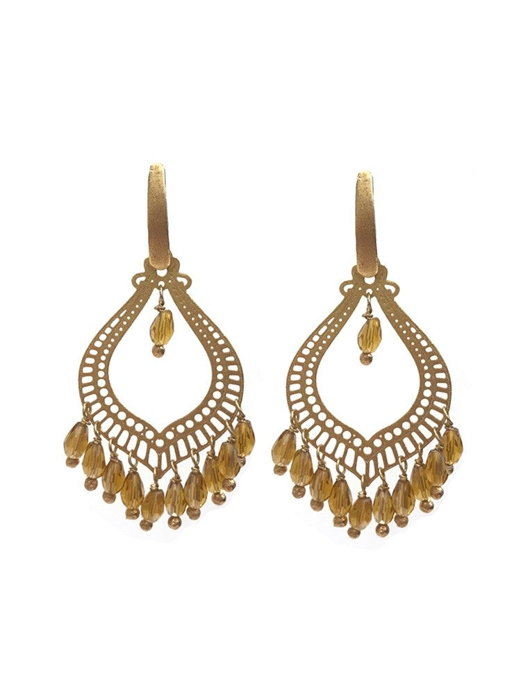 Yaf Sparkle, Dangling Citrine Earrings