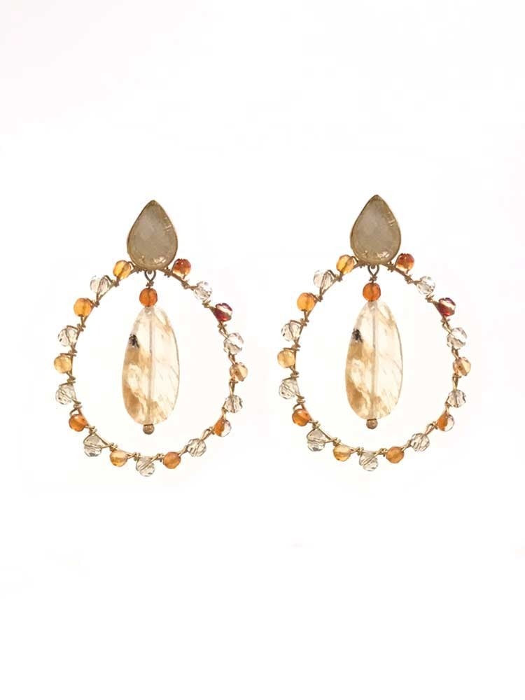 Yaf Sparkle, Dangling Gem Earrings