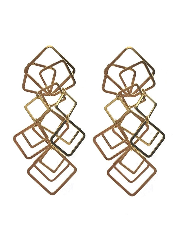 Yaf Sparkle, Geometric Statement Earrings