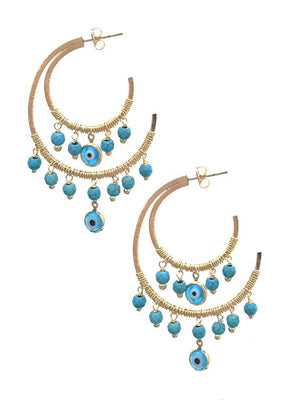 Yaf Sparkle, Evil Eye Hoop Earrings