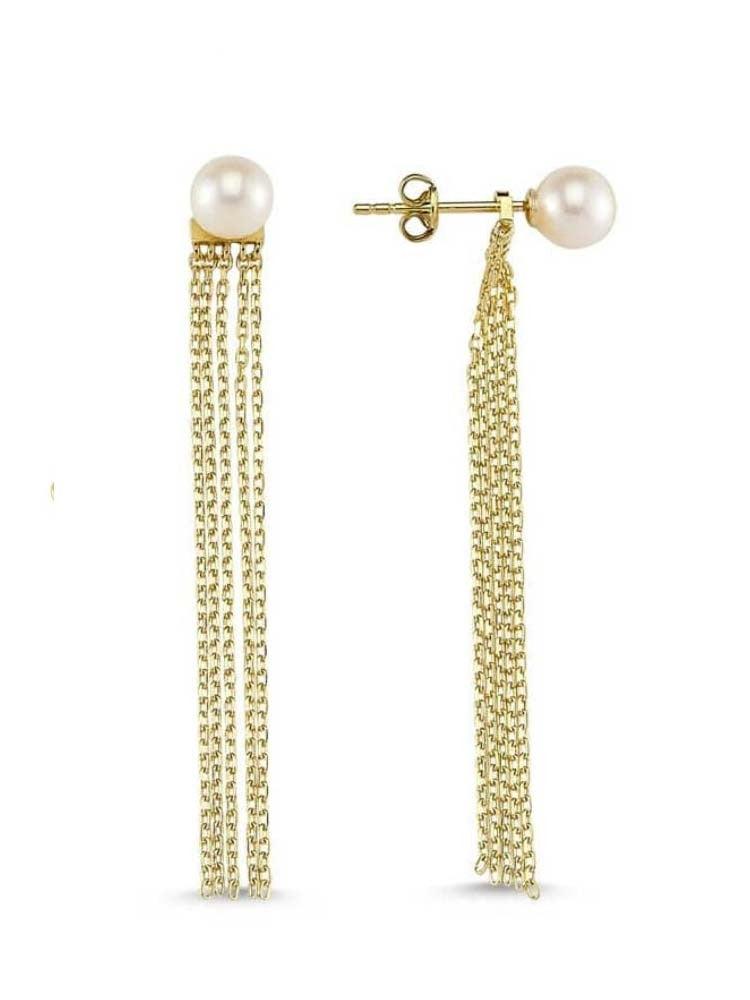 Yaf Sparkle, Pearl Fringe Earrings