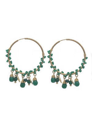 Yaf Sparkle, Gem Hoop Earrings