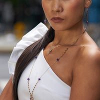 Delanacre, Gipsy Earrings Amethyst