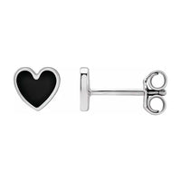 Yaf Sparkle, Enamel Heart Stud Earrings