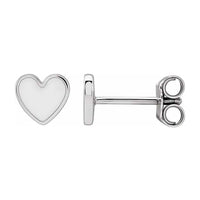 Yaf Sparkle, Enamel Heart Stud Earrings