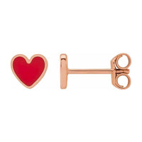 Yaf Sparkle, Enamel Heart Stud Earrings