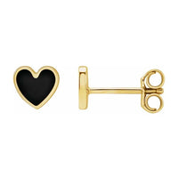 Yaf Sparkle, Enamel Heart Stud Earrings