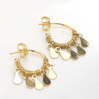 Yaf Sparkle, Dangling Teardrops Hoop Earrings