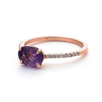 Sarah Michiko, Horizontal Oval Amethyst Ring