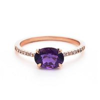 Sarah Michiko, Horizontal Oval Amethyst Ring