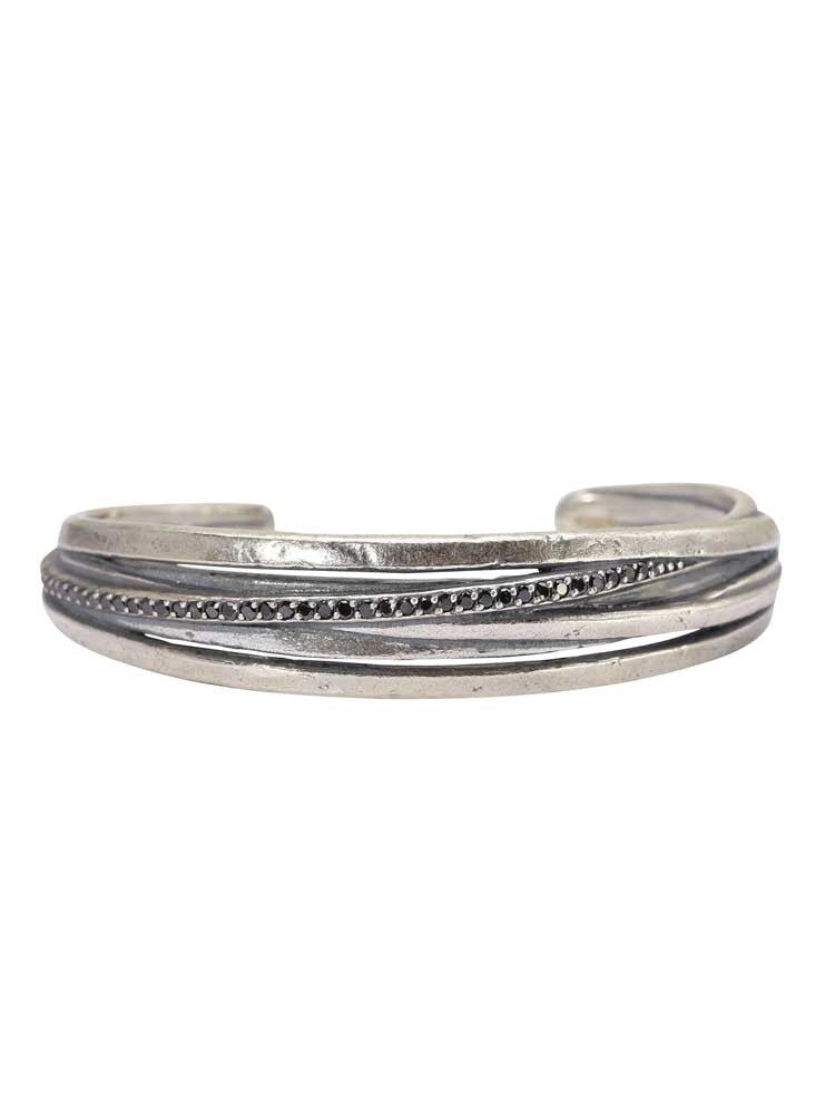 John Varvatos, Black Diamond Tangle Flat Wire Cuff