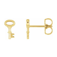 Yaf Sparkle, 14K Gold Key Earrings