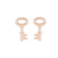 Yaf Sparkle, 14K Gold Key Earrings