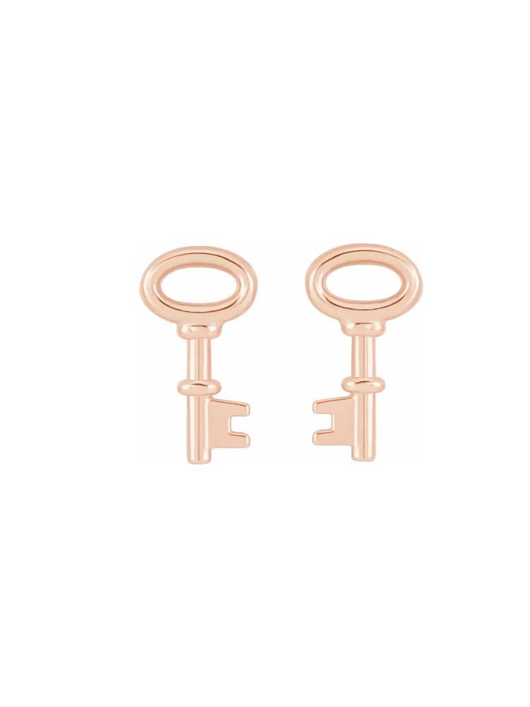 Yaf Sparkle, 14K Gold Key Earrings