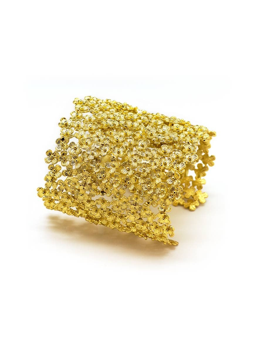Yaf Sparkle, Flower Cuff Bracelet Large
