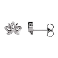 Yaf Sparkle, 14K Lotus Stud Earrings