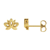 Yaf Sparkle, 14K Lotus Stud Earrings