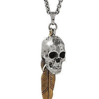 John Varvatos, Feather and Skull Mixed Charm Pendant