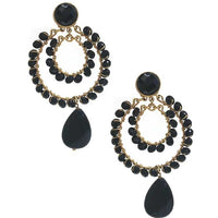Yaf Sparkle, Onyx Double Hoop Earrings