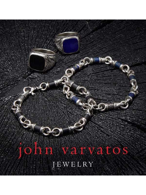 John Varvatos, Onyx Silver Ring with Black Diamonds