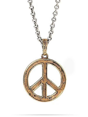 Peace Sign Necklace with Sparkling Detail in Rose Gold Plated | Namefactory