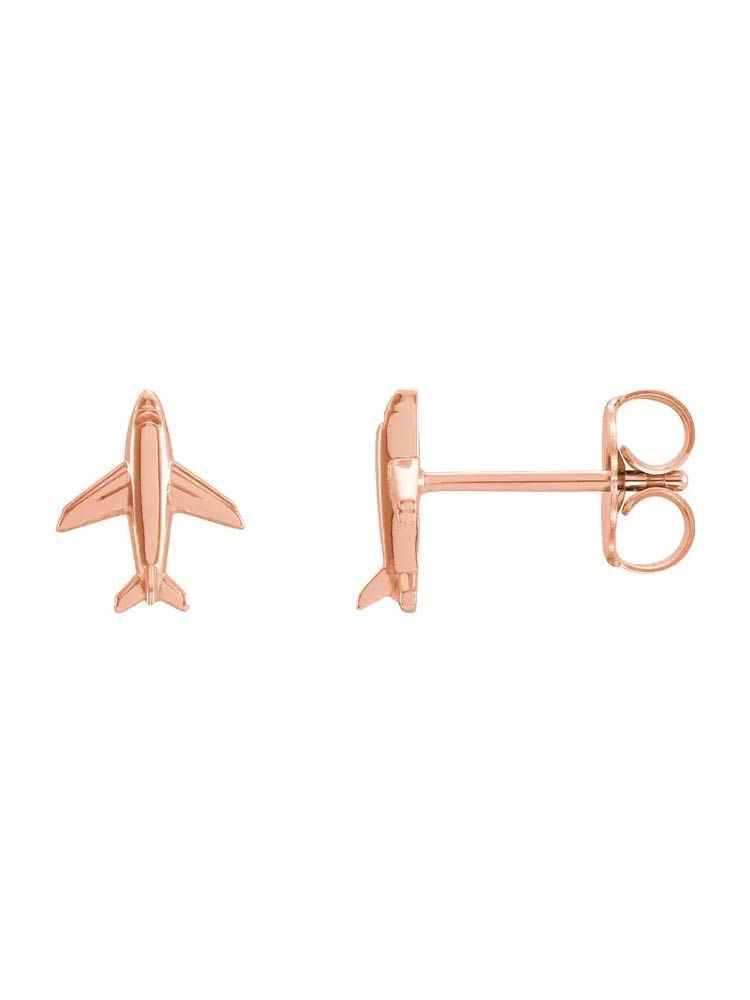 Yaf Sparkle, Airplane Gold Earrings
