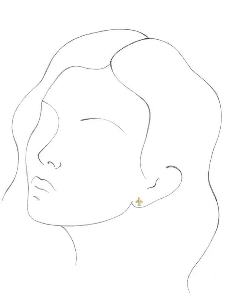 Yaf Sparkle, Airplane Gold Earrings