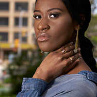 Yaf Sparkle, Gemstone Statement Earrings