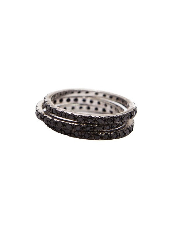 Yaf Sparkle, Stackable Rings Black